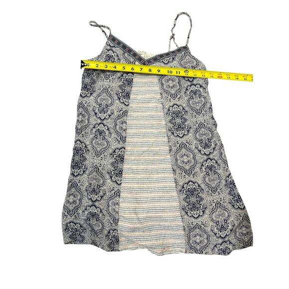 Anthro Cottagecore Fairy Patchwork Mini Dress – Boho Paisley Striped Slip Tunic - Picture 5 of 5